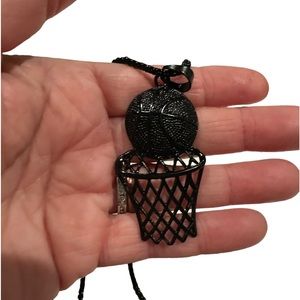 HOT DEAL!! 🔥 Black Basketball Pendant Black Chain Necklace